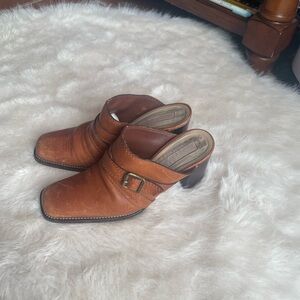 Michael Kors Brown Leather Women's Mules Michael Kors